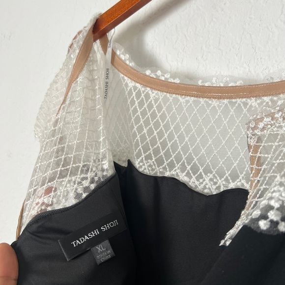 NWT Tadashi Shoji Lace & Crepe A-Line column Gown - Picture 8 of 10